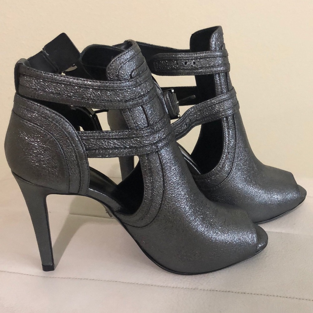 MIchael Kors metallic black heel boots